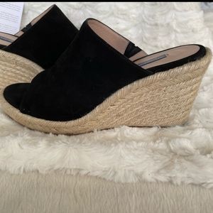 Stuart Weitzman Marabella Black Suede Espadrille
